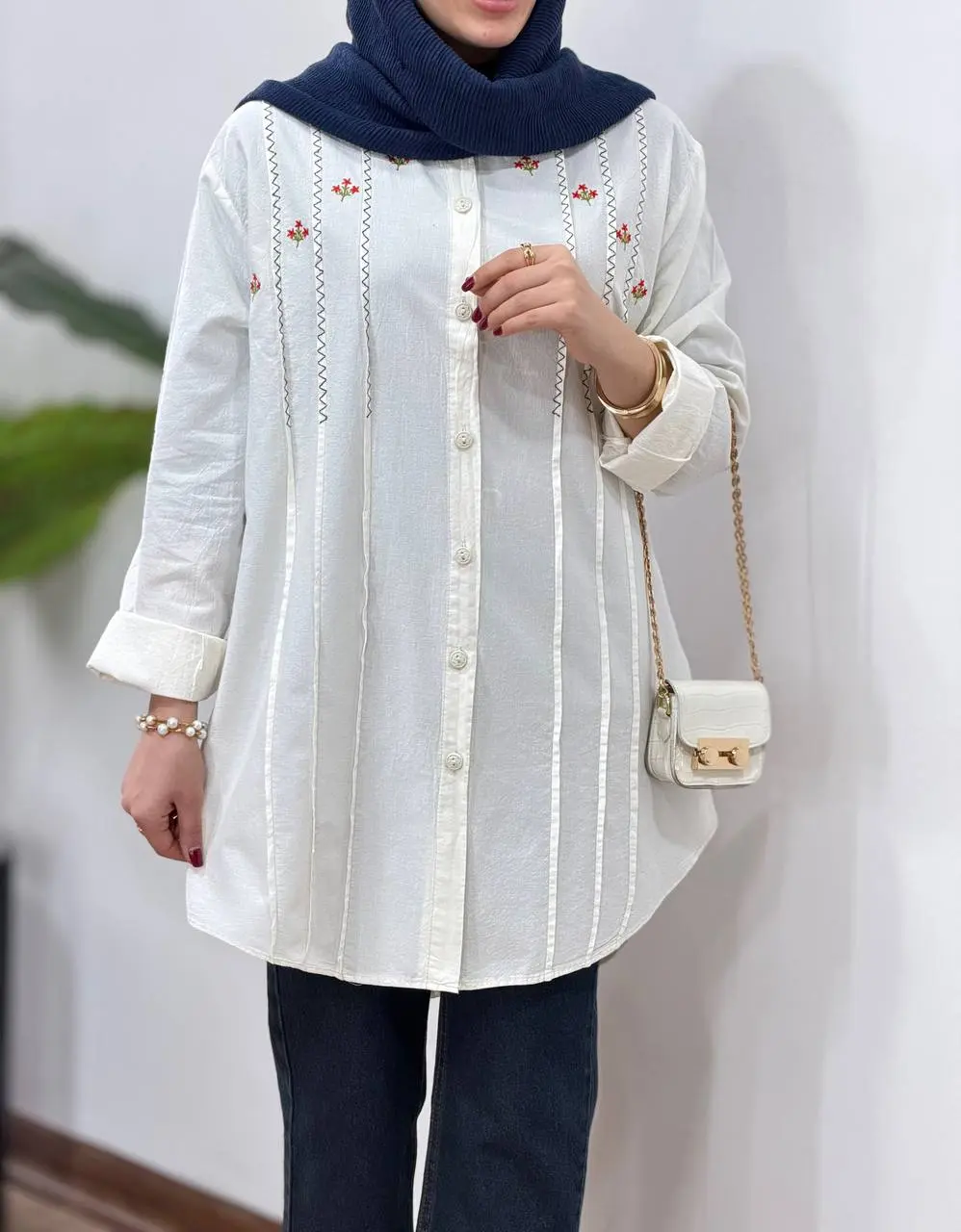 مانتو لینن گلدوزی آیسو رزانا